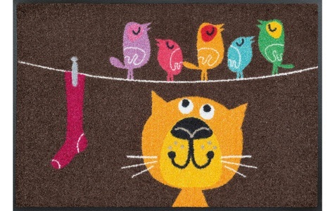 wash+dry, wash+dry, wash+dry by Kleen-Tex Fussmatte »Birds on wire Fussmatte«, quadratisch, - mm Höhe