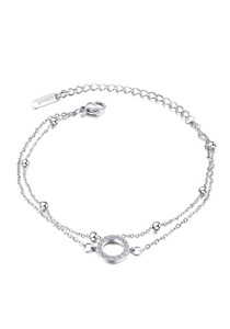 FIRETTI, Firetti Armband »Circle«, mit Zirkonia (synth.), Firetti Armband »Schmuck Geschenk Armschmuck Armkette Ankerkette Circle«, mit Zirkonia (synth.)