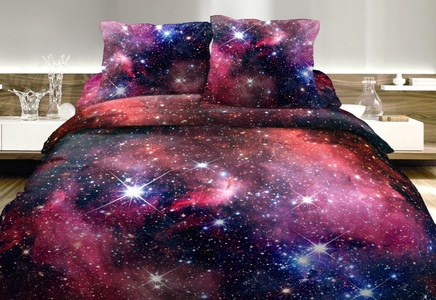 undefined, Galaxy Bettwäsche in Blau, HOME FASHION Bettbezug »Galaxy Digitaldruck«, (1 St.), verdeckter Reissverschluss