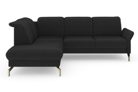 sit&more Ecksofa »Fashion«, wahlweise mit Kopfteilverstellung und Vorziehsitz, motorisch, mit satinierten Nickelfüssen
