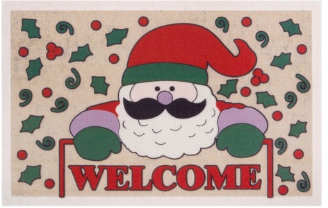 White Label, White Label - Fussmatte - 45 x 70 cm - Multicolor, my home Fussmatte »Welcome Weihnachtsmann, Türmatte«, rechteckig, 6 mm Höhe, Motiv Weihnachten, mit Spruch, Rutschfest, Schmutzfang