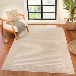 Surya, Surya Teppich »Vintage«, rechteckig, LIVABLISS - Gestreifter Skandinavischer Teppich KAYSA, 160X230CM, Beige