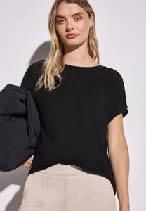 STREET ONE Shirttop, mit Lochmuster Detail