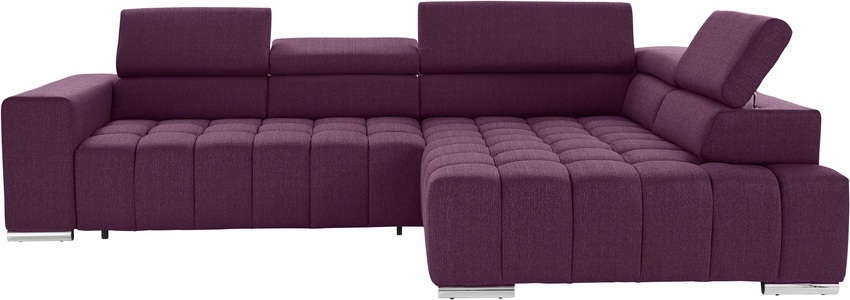 exxpo - sofa fashion, exxpo - sofa fashion Ecksofa, mit Kopf- bzw. Rückenverstellung, wahlweise mit Bettfunktion, exxpo - sofa fashion Ecksofa »Elias, aktuelle Kreuzsteppung im Sitz, bequem, Breite 307cm, L-Form« mit Kopf- bzw. Rückenverstellung, wahlweise mit Bettfunktion