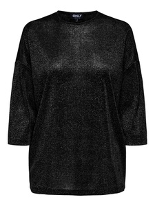 ONLY CARMAKOMA Oversize-Shirt »CARSILVERY GLAMOUR LUREX 3/4 TOP NOOS«