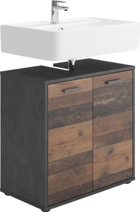 FMD, FMD Waschbeckenunterschrank »Madoc«, Calicosy - Waschtischunterschrank mit 2 Türen im Eicheffekt, L60 x H59cm Madoc, One Size, Eiche