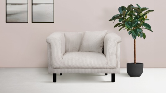 INOSIGN Sessel »AGNIA B/T/H: 100/85/71 cm«, incl. Zierkissen, auch in Cord und Bouclé