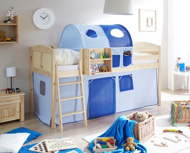 TICAA, Ticaa Hochbett »Eric« mit Textil-Set, Kiefer, 