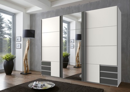Wimex, Wimex Schwebetürenschrank »Emden«, Ausführung mit Spiegel, Wimex Schwebetürenschrank »Emden moderner Kleiderschrank mit Spiegel und Schubladen BESTSELLER«, Schlafzimmer Schrank Garderobenschrank mit Schwebetüren Topseller
