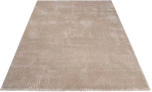 Carpet City, Carpet City Teppich, rechteckig, Kurzflor Wohnzimmer, 3D-Optik, für Schlafzimmer, Flur, Carpet City Teppich »Friseé-Teppich FANCY 647«, rechteckig, 12 mm Höhe, Kurzflor,3D-Optik,Kreisförmiges Muster, Wohnzimmer,Schlafzimmer