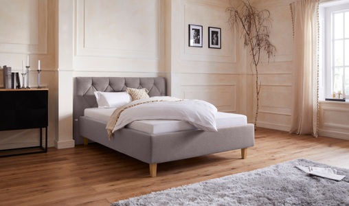 Guido Maria Kretschmer Home&Living Polsterbett »Sunley 100«, Kreuzsteppung im Kopfteil, Kopfteilhöhe 102 cm, wahlweise ohne oder mit Matratze/Lattenrost - 3 Matratzenarten