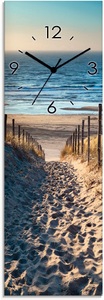 Artland, Artland Wanduhr »Weg zum Nordseestrand Sonnenuntergang«, Artland Wanduhr »Weg zum Nordseestrand Sonnenuntergang«, wahlweise mit Quarz- oder Funkuhrwerk, lautlos ohne Tickgeräusche