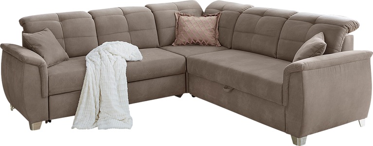 Jockenhöfer Gruppe, Jockenhöfer Gruppe Ecksofa, mit 6 individuell, verstellbaren Kopfteilen, Gästebett- und Relaxfunktion, Nosagfederung, Jockenhöfer Gruppe Ecksofa »Udine L-Form« 6 individuell, verstellbaren Kopfteilen, Gästebett- und Relaxfunktion