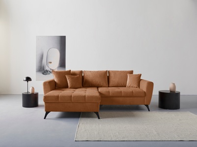 ANDAS, andas Ecksofa »Lörby«, auch mit Aqua clean-Bezug, feine Steppung im Sitzbereich, lose Kissen, INOSIGN Ecksofa »Lörby L-Form«, auch mit Aqua clean-Bezug, feine Steppung im Sitzbereich, lose Kissen