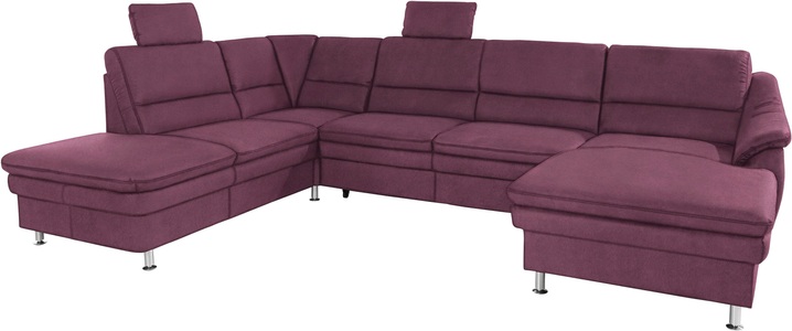 SIT&MORE, sit&more Wohnlandschaft, sit&more Wohnlandschaft »Cardoso U-Form«, mit Federkern und Kopfstützen, mit Bettfunktion und Relaxfunktion
