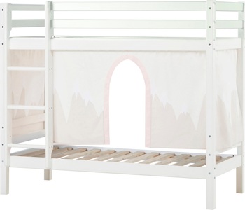 Hoppekids, Hoppekids Etagenbett, Liegefläche 70x160 cm, Kiefer weiss lackiert,mit Textilset und wahlweise mit Matratze, 