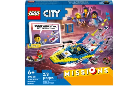 LEGO, 60355 City Detektivmissionen der Wasserpolizei, Konstruktionsspielzeug, LEGO® Spielbausteine »Detektivmissionen«, (278 St.)