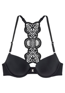 Lascana, LASCANA Push-up-BH, mit Stickerei Motiv im Rücken, LASCANA Push-up-BH »Alicia«, Spitzenrücken mit Stickerei Motiv, Dessous