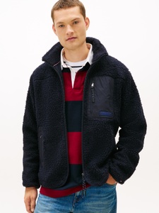 Tommy Hilfiger Sweatjacke »TEDDY FLEECE ZIP THROUGH« Übergangsjacke Herbstjacke Teddy Plüsch Soft Jacke
