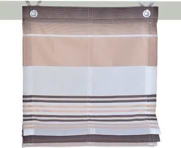 Kutti, Raffrollo »Jamaica«, Kutti, mit Hakenaufhängung, ohne Bohren, freihängend, Kutti Raffrollo »Jamaica«, mit Hakenaufhängung, ohne Bohren, freihängend, halbtransparent, Polyester, gewebt, Streifen, mit Edelstahlhaken