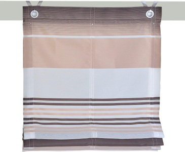 Kutti, Raffrollo »Jamaica«, Kutti, mit Hakenaufhängung, ohne Bohren, freihängend, Kutti Raffrollo »Jamaica«, mit Hakenaufhängung, ohne Bohren, freihängend, halbtransparent, Polyester, gewebt, Streifen, mit Edelstahlhaken