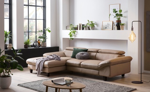 HOME AFFAIRE, Home affaire Ecksofa »Pilot«, wahlweise mit Bettfunktion und Bettkasten, Home affaire Ecksofa »Pilot L-Form«, mit Kopfteilverstellung, optional Bettfunktion und Bettkasten
