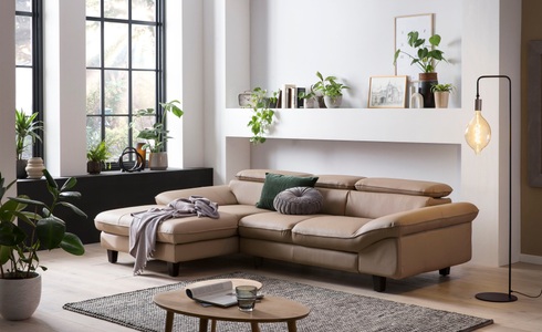 HOME AFFAIRE, Home affaire Ecksofa »Pilot«, wahlweise mit Bettfunktion und Bettkasten, Home affaire Ecksofa »Pilot L-Form« mit Kopfteilverstellung, wahlweise mit Bettfunktion & Bettkasten