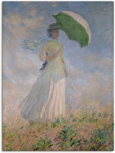 Artland, Artland Wandbild »Frau mit Sonnenschirm, Susanne Hoschedé«, Artland Kunstdruck »Frau mit Sonnenschirm, Susanne Hoschedé«, Frau, (1 St.), als Leinwandbild, Wandaufkleber oder Poster in versch. Grössen