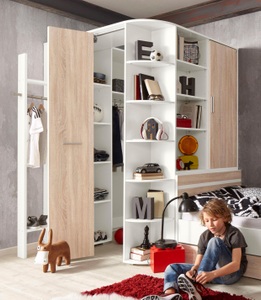 Wimex, Wimex Jugendzimmer-Set »Joker« (Set, 4-tlg), Wimex Jugendzimmer-Set »Joker Kleiderschrank mit Garderobe, Bett und Stauraumschubladen«, (Set, 4 tlg.)