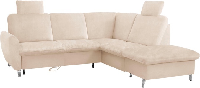 SIT&MORE, sit&more Ecksofa, sit&more Ecksofa »Daytona L-Form«, mit Federkern, zwei Kopfstützen und wahlweise mit Bettfunktion
