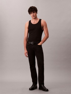 Calvin Klein Slim-fit-Jeans used washed, Slim Straight Fit, Logopatch am Bund