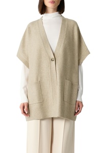 Comma Strickjacke, im Poncho-Style mit 1-Knopf-Verschluss