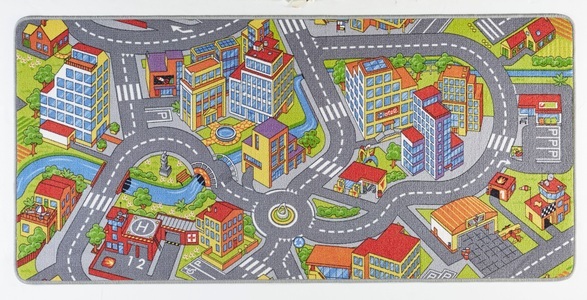 Hanse Home, Hanse Home - Teppich Play - 160x240 cm - Grau, HANSE Home Kinderteppich »Smart City«, rechteckig, 0,65 mm Höhe, Kurzflor, Kinderteppich, Rutschfest, Spielteppich, Kinderzimmer