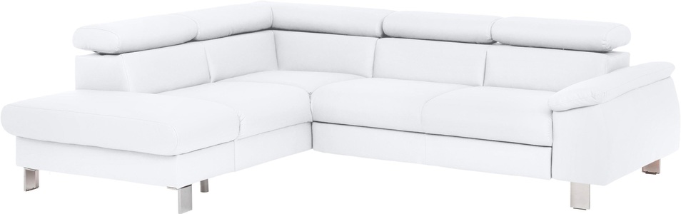 COTTA Ecksofa »Komaris«, inklusive Kopf- bzw. Rückenverstellung, wahlweise Bettfunktion, Bettkasten und RGB-LED-Beleuchtung