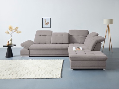 COTTA Ecksofa »Holiday L-Form«, Sitztiefenverstellung, wahlweise mit Bettfunktion inkl. Bettkasten