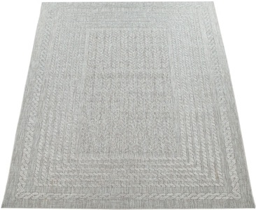 PACO HOME, Paco Home Teppich »Liege 390«, rechteckig, 4 mm Höhe, Flachgewebe, melierte Sisal Optik, mit Bordüre, In- und Outdoor geeignet, Wohnzimmer, Paco Home Teppich »Liege 390«, rechteckig, 4 mm Höhe, Flachgewebe, melierte Sisal Optik, mit Bordüre, Outdoor geeignet
