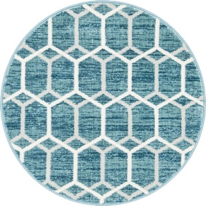 Myflair Möbel & Accessoires, Myflair Möbel & Accessoires Teppich »Titan Trellis«, rund, 13 mm Höhe, Myflair Möbel & Accessoires Teppich »Titan Trellis«, rund, 13 mm Höhe, Kurzflor, gewebt, modernes geometrisches Design