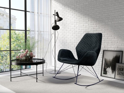 home24, home24 Schaukelsessel Bluemont I, Homexperts Schaukelstuhl, Samtstoff