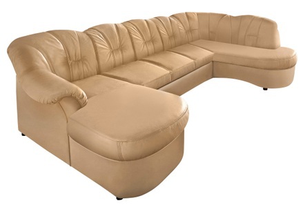 DOMO collection, DOMO collection Wohnlandschaft, DOMO collection Wohnlandschaft »Flores auch in Leder-Bezug, B/T/H: 293/180/86 cm, U-Form« wahlw. mit Bettfunktion, wahlw. mit Federkern, Unser Dauertiefpreis