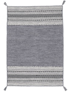 carpetfine, Wollteppich, »Kelim Azizi«, carpetfine, rechteckig, Höhe 5 mm, handgewebt, carpetfine Teppich »Kelim Azizi«, rechteckig, 5 mm Höhe, Baumwolle, Wendeteppich mit Fransen, Wohnzimmer