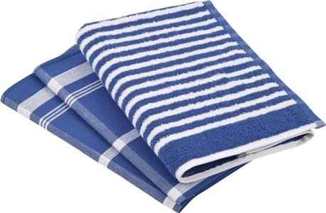 Ross, ROSS Geschirrtuch »Exclusiv«, (Set, 3 tlg.), 1x Küchen-Frottiertuch 50x50 cm mit Streifen und 2 Geschirrtücher 50x70 cm mit Karodesign, ROSS Geschirrtuch »Exclusiv«, (Set, 3 tlg.), 1x Küchen-Frottiertuch (Streifen) und 2 Geschirrtücher (Karodesign)
