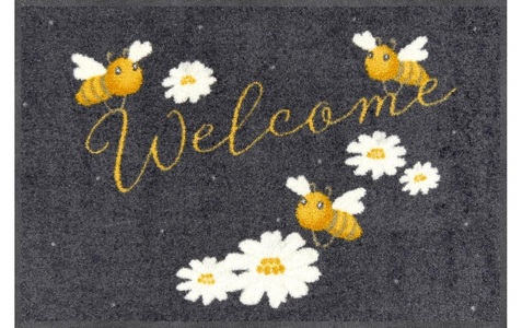 SALONLOEWE, Salonloewe Fußmatte Welcome Bees, Salonloewe Fussmatte »Salonlöwe Welcome Bees«, quadratisch, - mm Höhe