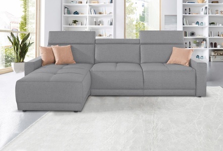DOMO collection, DOMO collection Ecksofa, DOMO collection Ecksofa »Ava L-Form«, mit Recamiere, Federkern wahlweise mit Kopfteilverstellungen