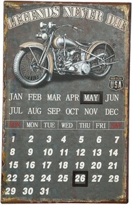 Ambiente Haus, Ambiente Haus Metallschild »Metallbild Kalender - Biker 25x40cm«, (1 St.), Ambiente Haus Metallbild »Metallbild Kalender - Biker 25x40cm«, (1 St.)