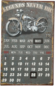 Ambiente Haus, Ambiente Haus Metallschild »Metallbild Kalender - Biker 25x40cm«, (1 St.), Ambiente Haus Metallbild »Metallbild Kalender - Biker 25x40cm«, (1 St.)