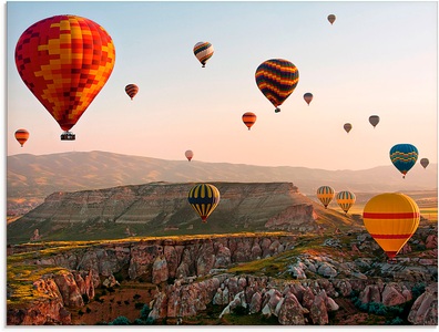 Artland Glasbild »Kappadokien Ballonfahrt«