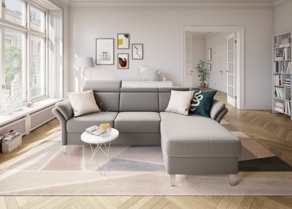 SIT&MORE, sit&more Ecksofa, sit&more Ecksofa »Vincenzo L-Form«, inklusive Kopfteilverstellung, wahlweise mit Bettfunktion, Bettkasten