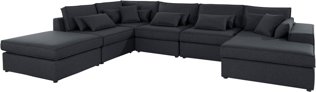 LeGer Home by Lena Gercke, LeGer Home by Lena Gercke Wohnlandschaft »Ceyda«, 6 Teile, zusammengesetzt aus Modulen, in vielen Bezugsqualitäten und Farben, fester Sitzkomfort, 