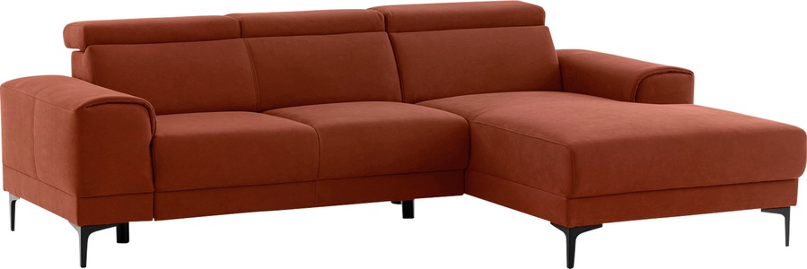 exxpo - sofa fashion, exxpo - sofa fashion Ecksofa, mit 3 Kopfstützen, wahlweise elektrischer Sitztiefenverstellung, frei im Raum stellbar, exxpo - sofa fashion Ecksofa »Ophelia, elegant, modern und bequem, L-Form«, inkl. verstellbare Kopfteile, wahlweise elektr. Sitztiefenverstellung