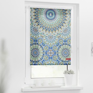 LICHTBLICK, LICHTBLICK Seitenzugrollo »Rollo Klemmfix, ohne Bohren, Verdunkelung, Orientalische Muster - Blau Grün«, verdunkelnd, Verdunkelung, freihängend, LICHTBLICK ORIGINAL Seitenzugrollo »Rollo Klemmfix, ohne Bohren, Verdunkelung, Orientalische Muster«, verdunkelnd, Verdunkelung-energiesparend, freihängend